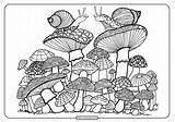 Coloring Mushrooms Book Printable Adult Whatsapp Tweet Email sketch template
