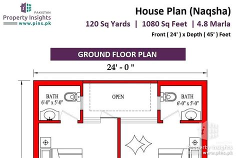 House Plan Naqsha For 120 Sq Yards 1080 Sq Feet 4 8 Marla House