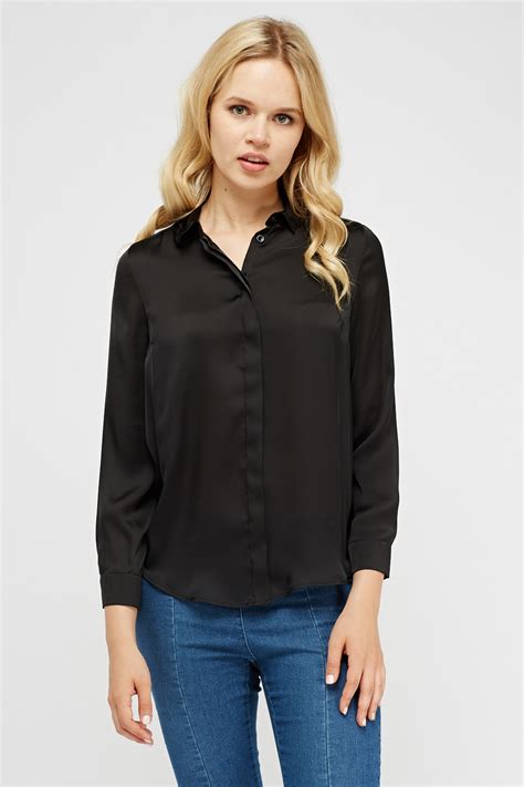 black sheer long sleeve blouse