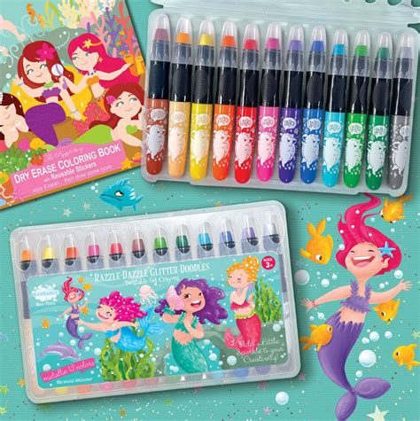 razzle dazzle glitter doodle gel crayons mermaid shimmer  piggy