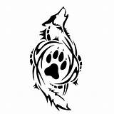 Wolf Paw Print Drawing Tribal Drawings Paintingvalley Sticker sketch template
