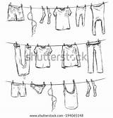 Clothes Line Laundry Vector Clothesline Drawing Rope Sketch Clip Shutterstock Washing Paintingvalley sketch template