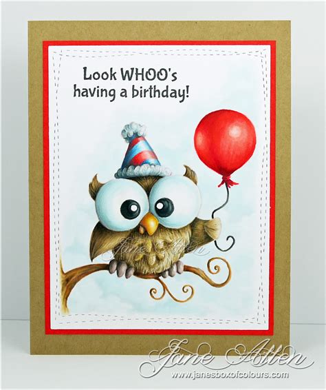 janes box  colours owl      happy birthday