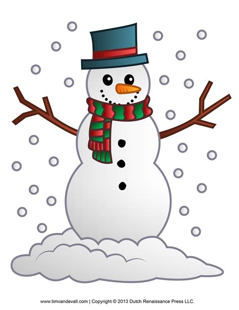 snowman clipart template printable coloring pages