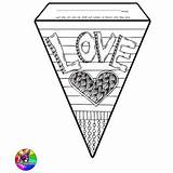 Coloring Pennant Valentines sketch template