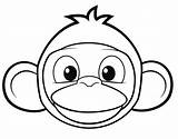 Monkey Face Coloring Template Clipart Mask Cartoon Drawing Colouring Pages Animal Draw Monkeys Drawings Clip Faces Templates Cliparts Printable Cat sketch template