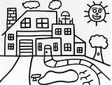 Coloring Pages Houses House Popular sketch template
