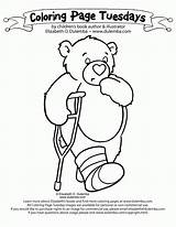 Coloring Pages Well Soon Foot Bear Cards Printable Nate Clipart Leg Sick Big Kids Feels Template Card Sheets Library Adult sketch template