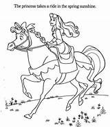 Coloring Horse Pages Princess Riding Color Getdrawings Getcolorings Princ Colorings sketch template