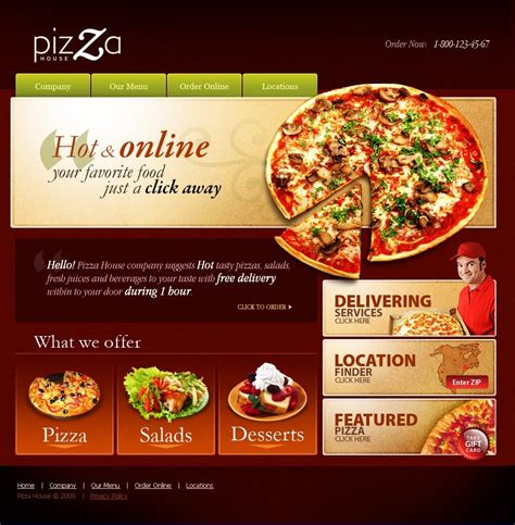 pizza website template   wt website templates