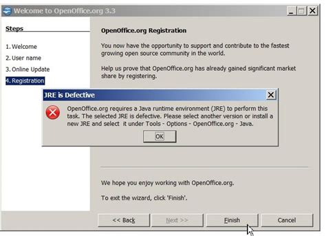 java runtime environment  defective   open office   windows  forums