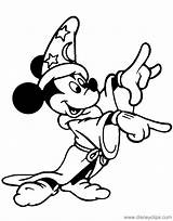 Coloring Fantasia Mickey Mouse Pages Printable Disneyclips Funstuff sketch template