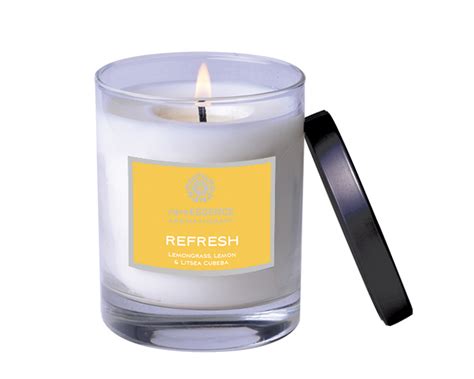 refresh aromatherapy spa candle rareessence