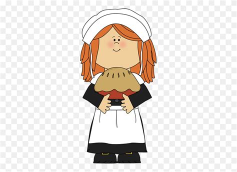 cute pilgrim clip art pilgrim girl holding  pie