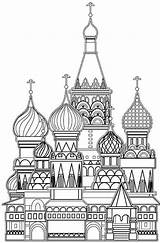 Cathedral Basil Grown Ups Katedra Budowla Russe Monumentos Kolorowanka Buildings Ciudades Malvorlagen Moscou Crayon Chateau Couleur Colouring Druku Noel Kinder sketch template