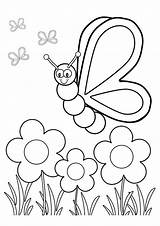 Flower Insect Coloring Pages Flowers Parentune Print Child sketch template