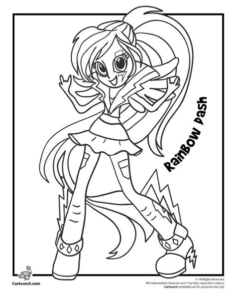 equestria girls coloring pages rainbow dash