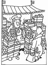 Supermarket Marktkoopman Kolorowanki Dzieci Voorbeeldsjabloon sketch template