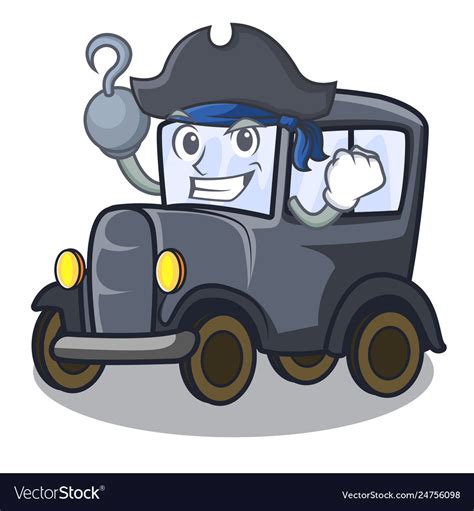 pirate  car  shape character royalty  vector image