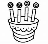 Cake Candles Coloring Coloringcrew Birthday sketch template