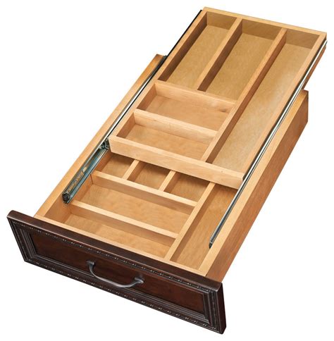 tier cutlery drawer  soft close  transitional kitchen