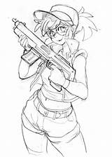 Slug Metal Sketch Fio Gun Pose Holding Deviantart Guns Drawing Character Poses Coloring Pages Tumblr Drawings Shooting Female Template Concept sketch template