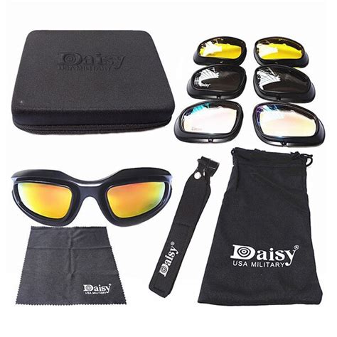 daisy c5 polarized desert sunglasses 4 lenses goggles tactical eyewear