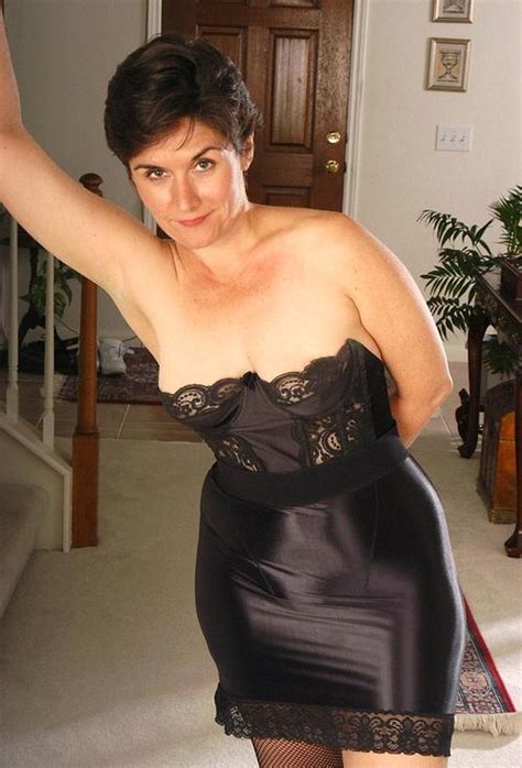 brunette hottie posing in silk lingerie milf luscious
