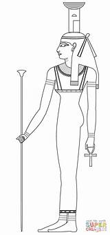 Nephthys Nefti Isis Egyptian Supercoloring Stampare Nepthys Goddess sketch template