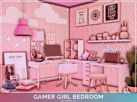 sims resource  perfect night gamer girl bedroom