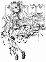 Gothic Coloring Pages Adults Adult Goth Printable Fairy Getdrawings sketch template