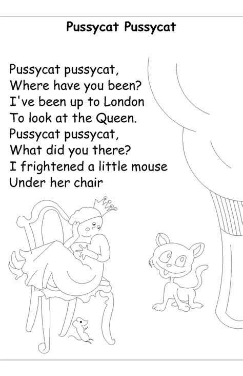 pussy cat nursery rhyme 118758 nursery rhyme coloring pag