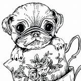 Coloring Pug Pages Dog Cute Adults Baby Printable Print Colouring Kids Teacup Adult Puppy Sheets Animal Color Puppies Book Getdrawings sketch template