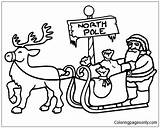 Sleigh Santa North Pole Coloring Pulled Pages Drawing Color Online Getdrawings Print sketch template