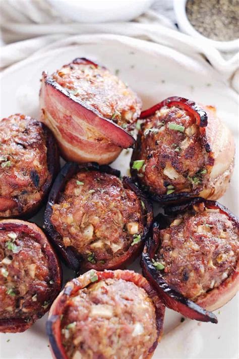 mini bacon wrapped meatloaf paleo  keto real simple good