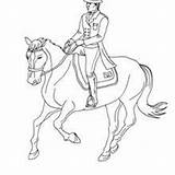 Horse Coloring Pages Equestrian Man Trot Rider Trotter Hellokids Realistic Printable Side sketch template