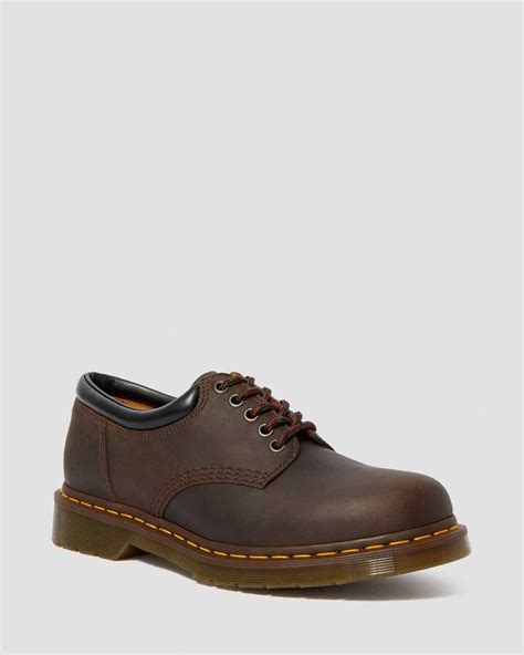 crazy horse leather casual shoes  dark brown dr martens
