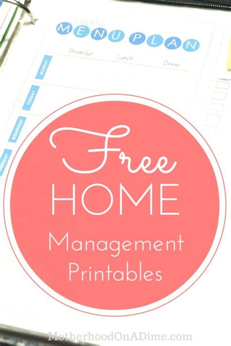 home management binder printables     home