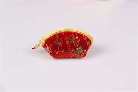 cheap vintage flower coin purse silk key holder wallet