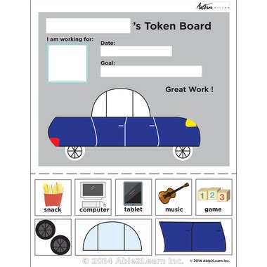 car visual token board aba resources