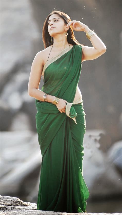 film actress south indian anushka shetty wet low hip saree photos