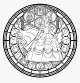 Stained Beast Beauty Mandala Window Adults Vippng sketch template