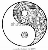 Yin Mandala Zentangle sketch template