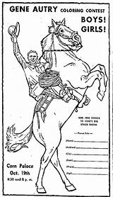 Gene Autry Coloring Contest Simmons Pages 1955 Dakota South Template sketch template