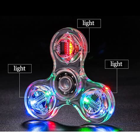 fidget spinner glow in the dark adult toy anti stress led