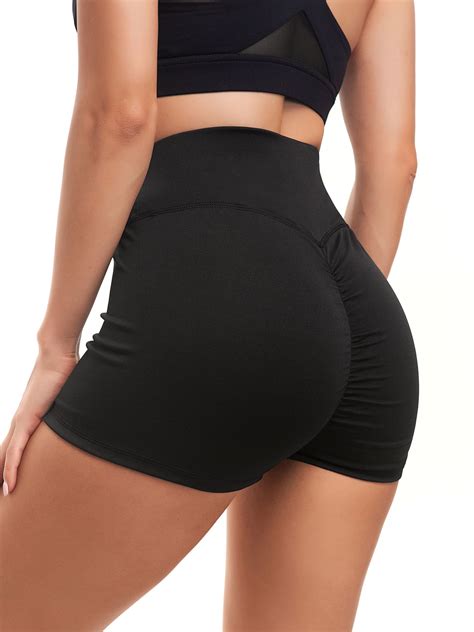 women s high waist yoga shorts butt scrunch booty spandex gym workout