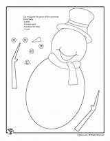 Snowman Cut Activity Color Winter Kids Paste Activities Sheets Print Trace Worksheets Woojr Crafts sketch template