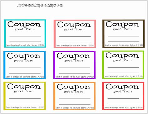 printable blank birthday coupons  printable