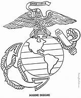 Marine Symbols Patriotic Coloring Pages Drawing Print Insigne Color Marines Drawings American Corps Military Eagle Forces Kids Armed Bald Ega sketch template