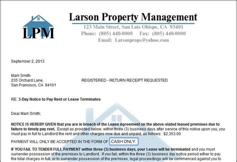 property management letter  tenants collection letter template